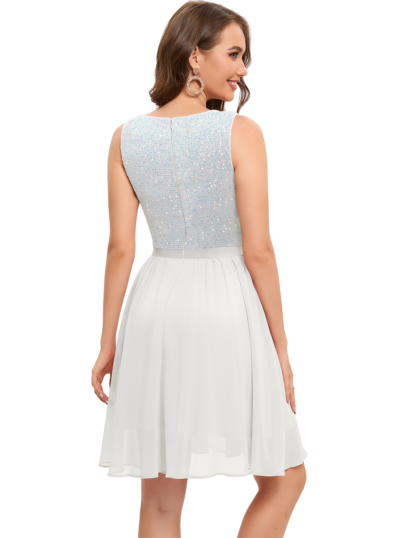 swing a line sequins dress teens homecoming prom party - Temu
