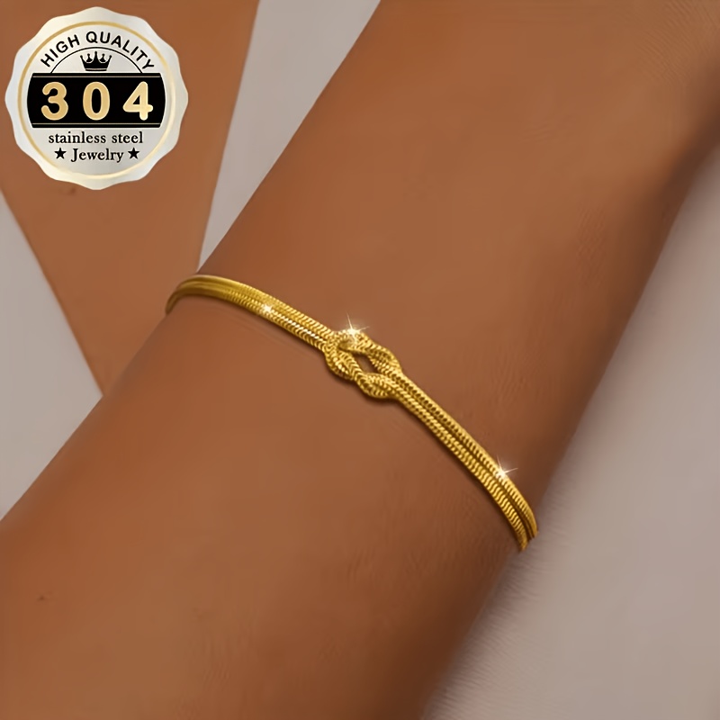 Women's 18K Plated Stainless Steel Tennis Bracelet
