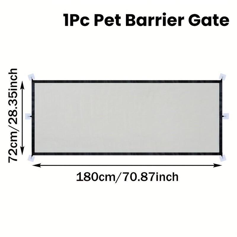 TEMU 1pc,portable Pet Barrier Gate,black Adjustable Small Dogs Fold Mesh Fence, For Doorways Staircases,daily Home Pet Supplies,indoor Outdoor