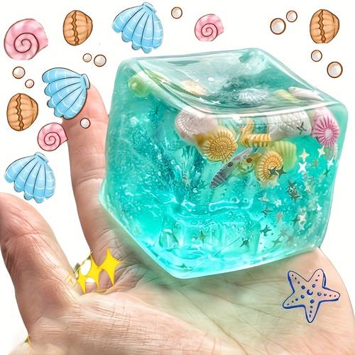 one 4 5cm themed squeeze toy fish and shell cartoon 3d textured slow rebound desktop toy perfect as a halloween thanksgiving or christmas gift suitable as a giveaway soft and pinchable squeeze toy random colors and styles