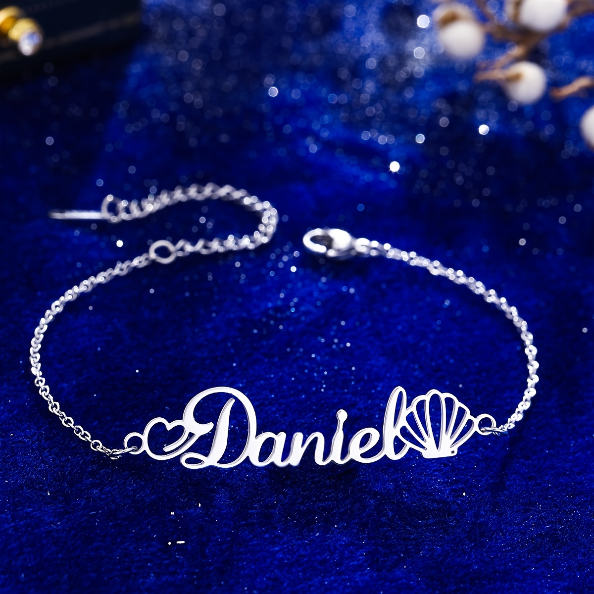 Personalized Shell Name Bracelet, Elegant Gift for Her