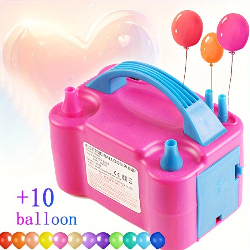 electric portable double nozzle balloon blower pump inflatable for decoration party 110v 120v 600w rose red