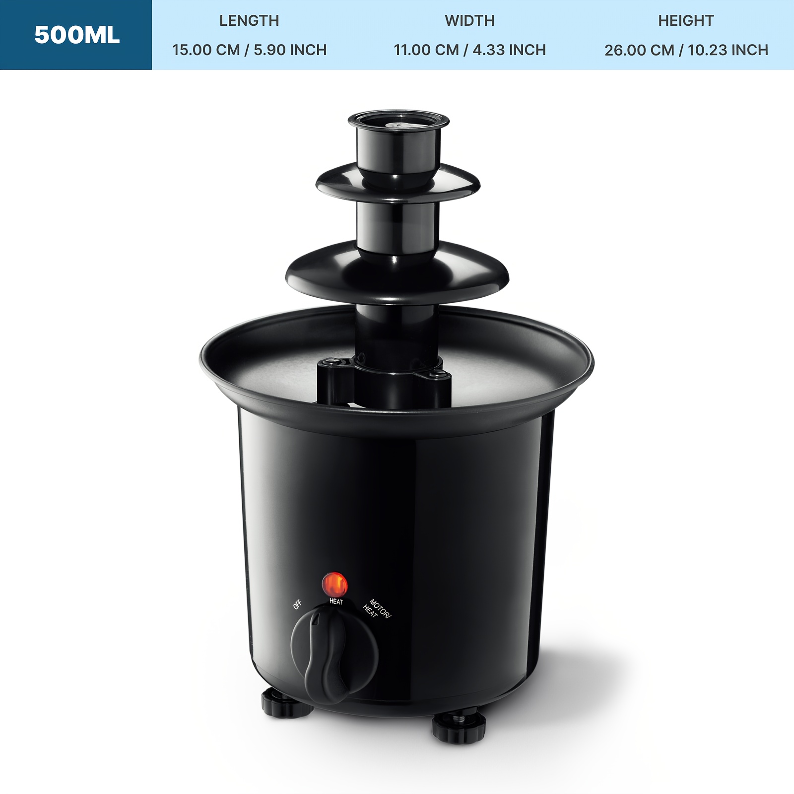 Wanvoapls 3-tier Chocolate Fondue Fountain - Electric Stainless Chocolate Dipping Warmer Machine - Warm And Melt Chocolate, Butter, Caramel - Great For Parties, Events And Weddings, Kitchen Additions