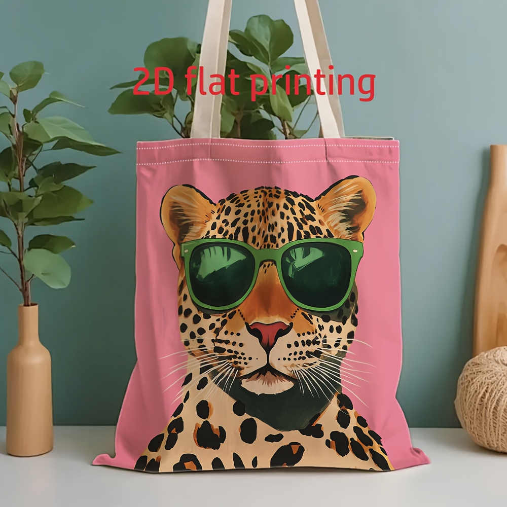 Image of Single Pack Cool And Unique 2d Flat Tote Canvas Bag, Large Capacity Durable Fabric Perfect For Outdoor Picnics, Parties, Travel, Shopping - Ideal Carrier Of Items, 2d Flat