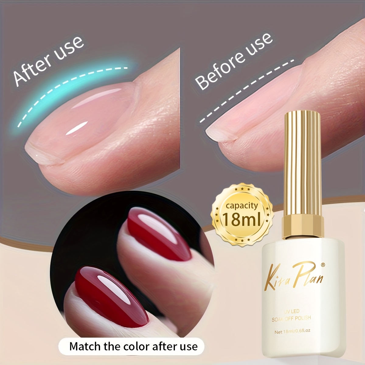TEMU 1pc 18ml Clear Building Nail Gel Nail Polish For Strengthener Gel Extension Gel In A Bottle Soak Off Led Gel Nail Extension Nail Builder Gel Gel