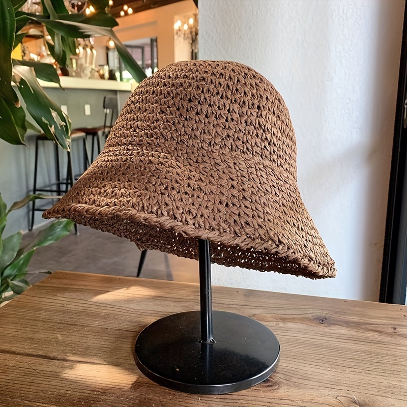 Candy Color Straw Bucket Hat Lightweight Breathable Summer - Temu