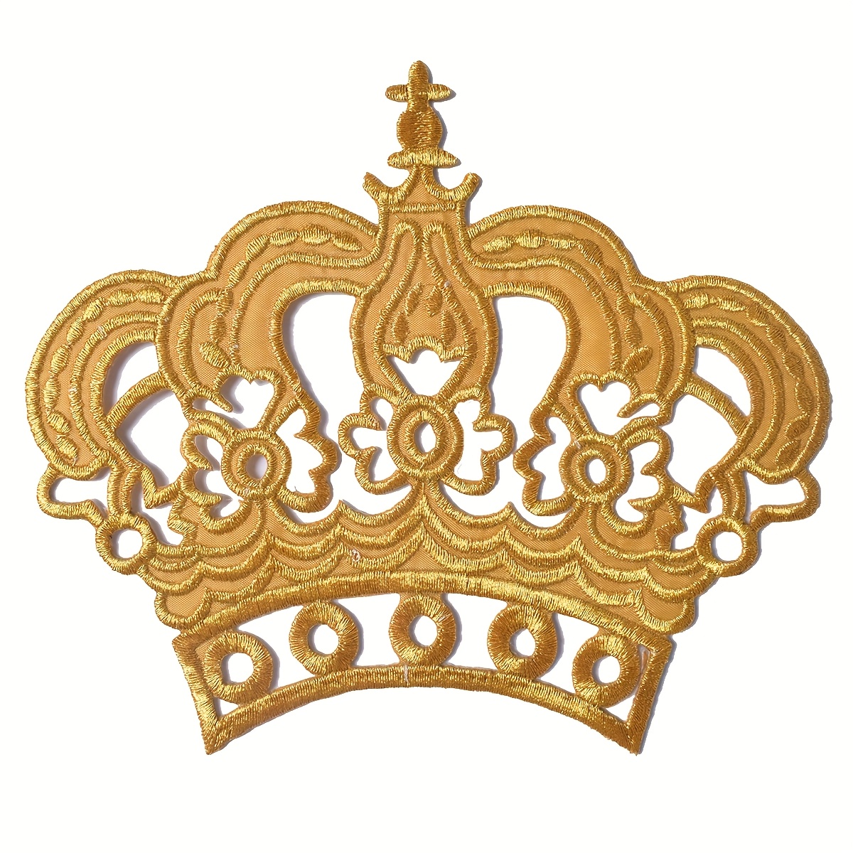 E-shop Ein goldener und silberner, hohler Kronen-Stoffaufnäher mit Stickerei für Kleiderverzierungen