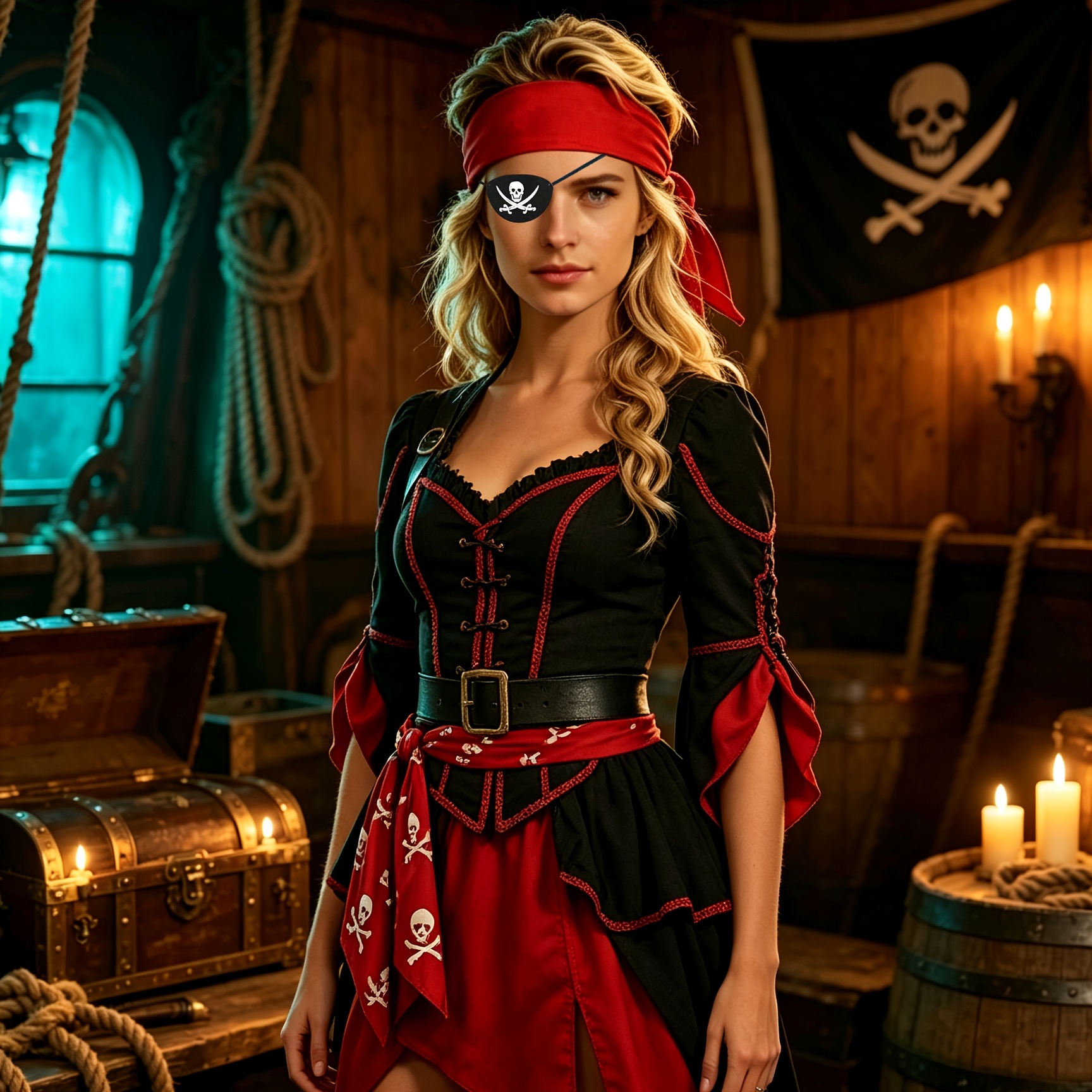 8pcs Pirate Lady Costume Accessory Set