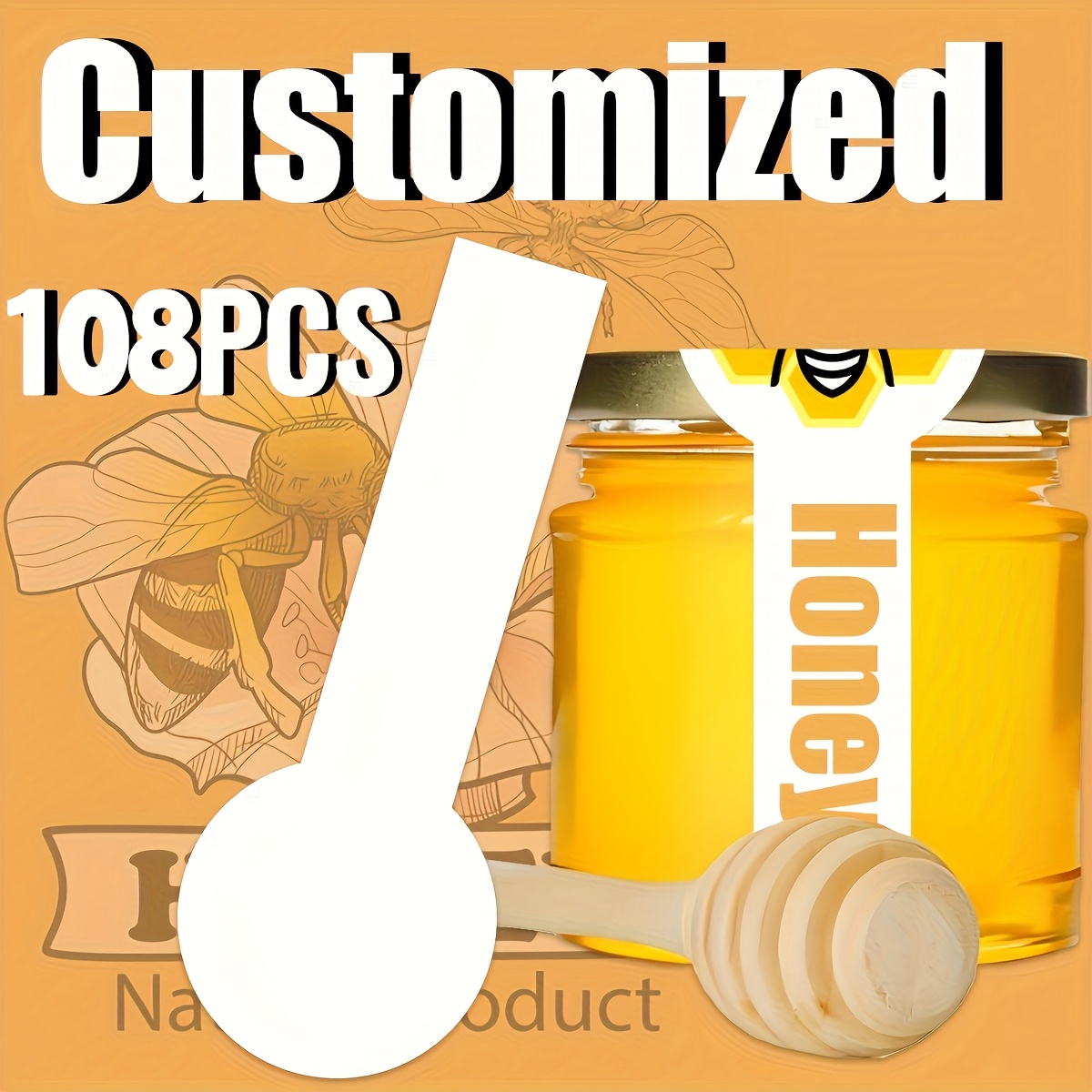 TEMU Custom Long Seal Stickers 54 108pcs Custom Baking Labels For Sealing Designs With Customizable Photo And Text Areas, Handmade Dessert Packaging
