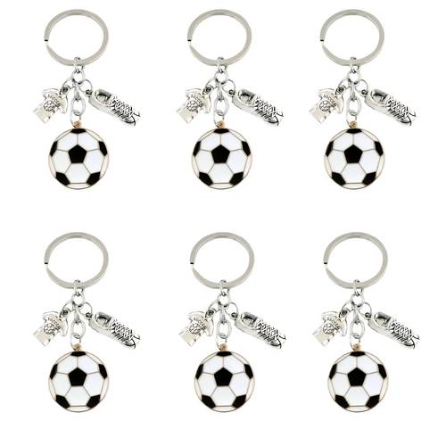 Artikelbild 12er set fußball-schlüsselanhänger - fußballschuhe, trikots und ballanhänger aus zinklegierung - das perfekte geschenk für sportbegeisterte und fans