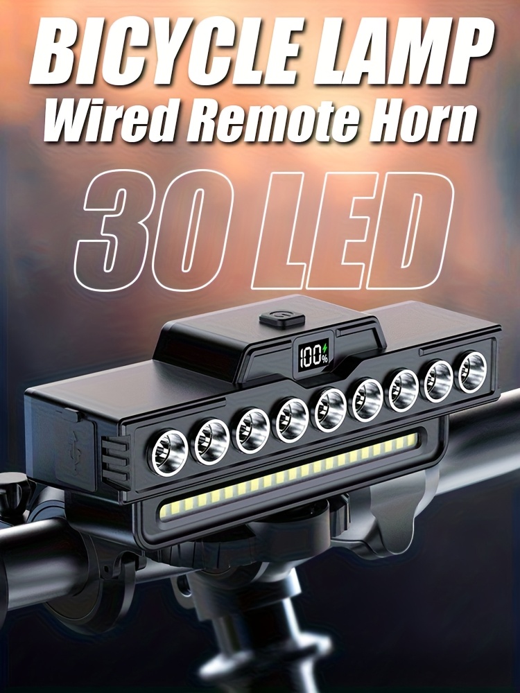 Ultra-heldere 9 LED fietsverlichting, USB oplaadbare fietsverlichting set, 7 verlichtingsmodi voor voorfietsverlichting, bevestiging voorop, perfect voor nachtrijden en mountainbiken, geweldig cadeau voor Halloween en Kerst