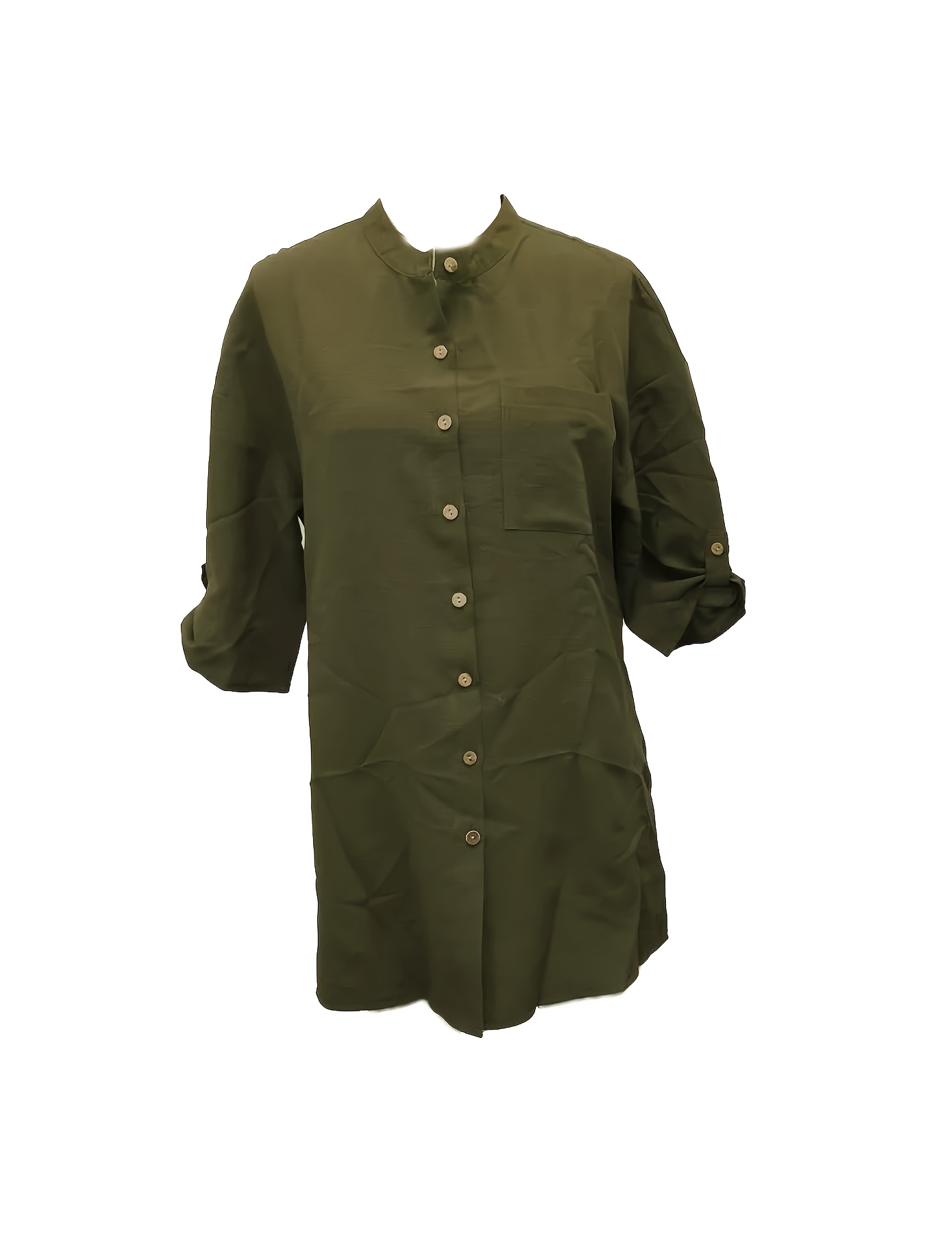 olive green dress shirt womens Boxy Shirt in Buttersoft main image 0