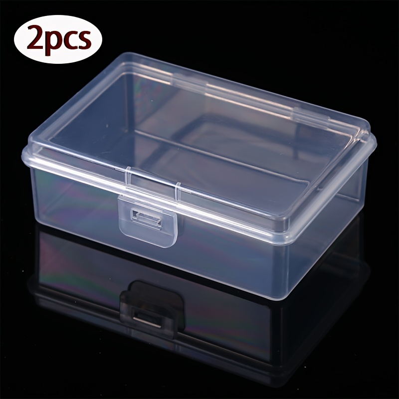 

2pcs Conteneurs de Rangement Rectangulaires Transparents - Boîtes Organisatrices Polyvalentes pour Vis, Clés, Trombones & Plus, Paniers, & Conteneurs pour de