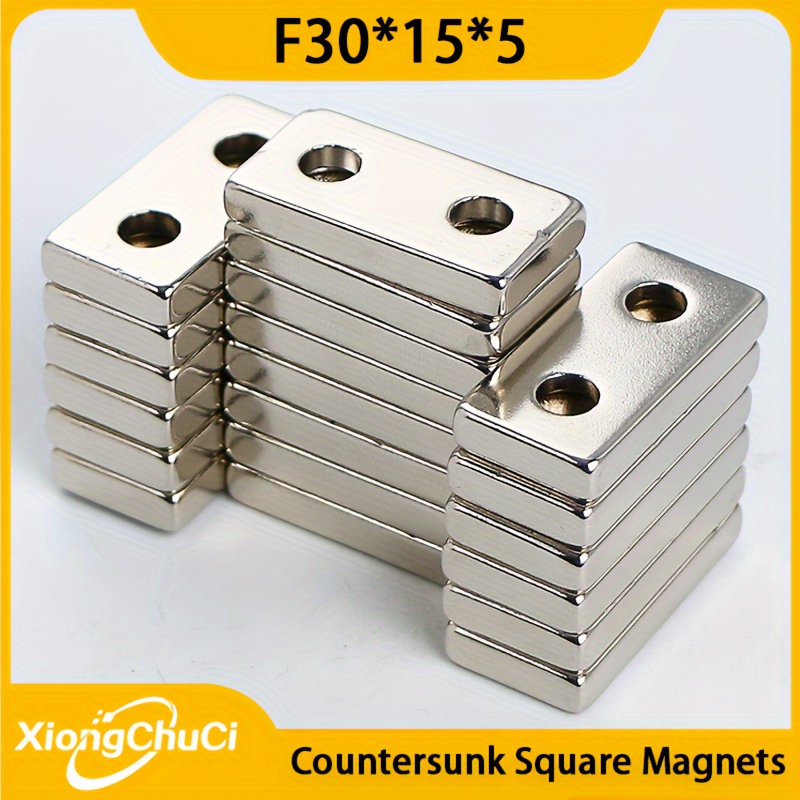 

Magnet Rectangular Double Countersunk Neodymium Iron 30 * 15 * 5 Double Hole Magnet Suitable For Metal Structure Rv