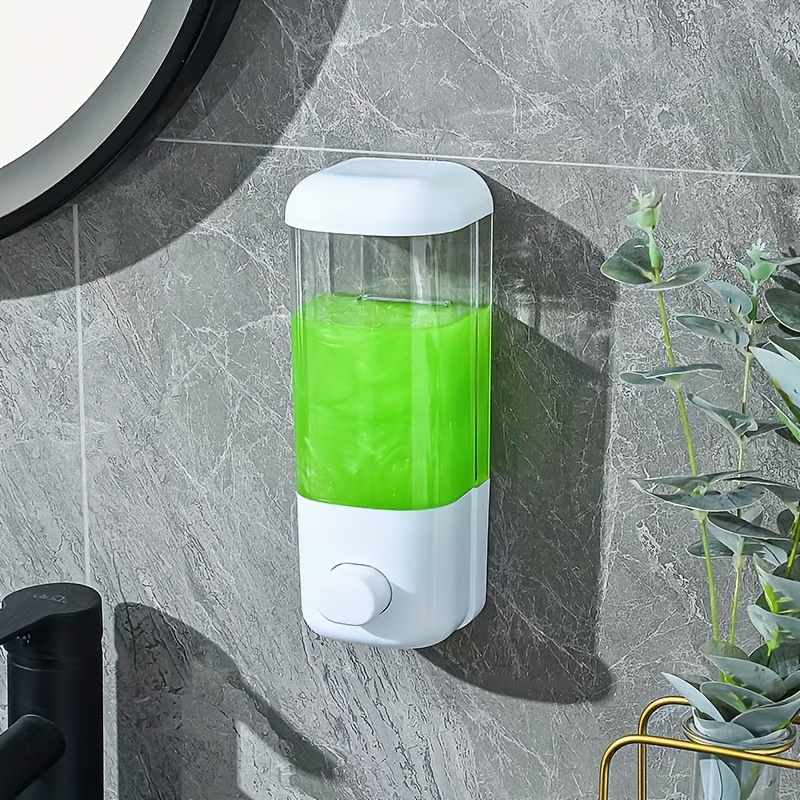 

1pc Wall-mounted Soap Dispenser, Press-type Lotion Shampoo Sanitizer Dispenser, Shampoo Bottle, Wall Mounted Liquid Soap Container For Hotels