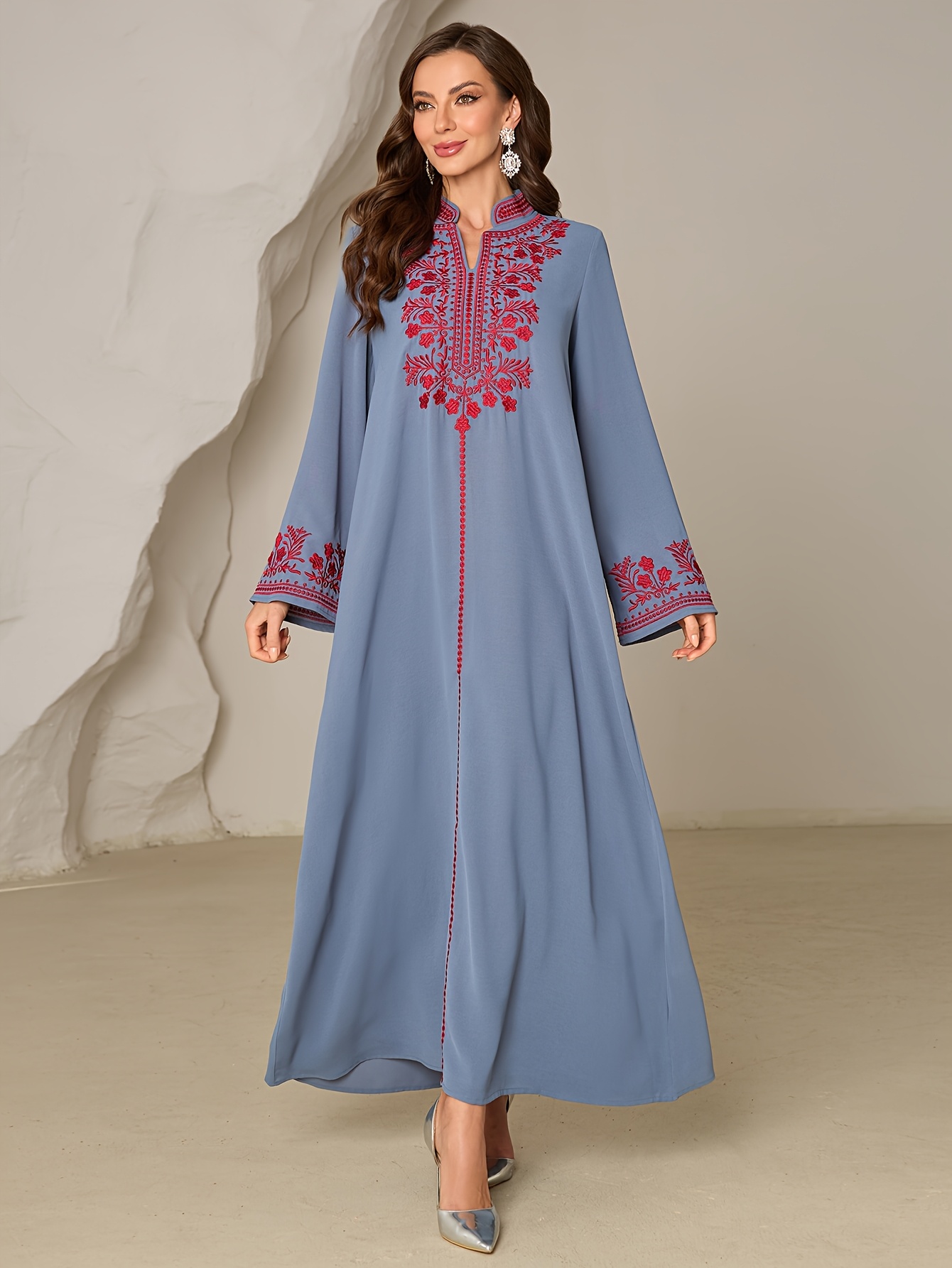 elegant embroidered arabian gown for women