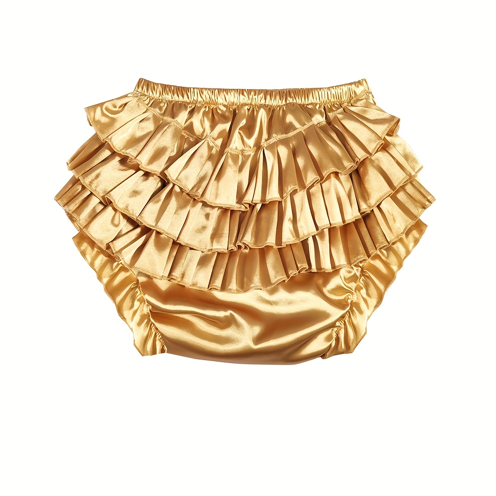 Image of Leak-proof Panty Cover With Lace Ruffles, Reusable, Leak-proof, Washable, Breathable, Golden Underwear, Unisex Design