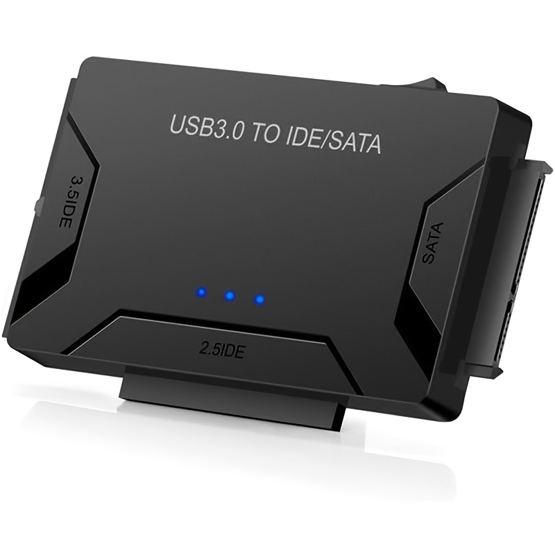 TEMU Adaptador USB 3.0 a IDE/SATA, de tarjetas para disco duro externo, Convertidor universal para HDD/SSD de 2.5/3.5 pulgadas, Sin adaptador de