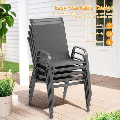 2 4 6pcs outdoor chairs set comfortable metal outdoor chairs set quickly install patio dining chairs with widen seat and high back outdoor table chairs with sturdy metal frame for deck pool fathers day gifts