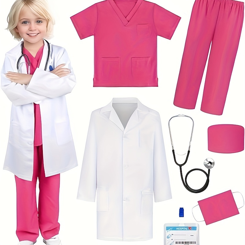 

Ginmic Doctor Costume For Lab Coat For Kids Real Stethoscope, Girls And Boys Costumes For Kids Age 3-12...