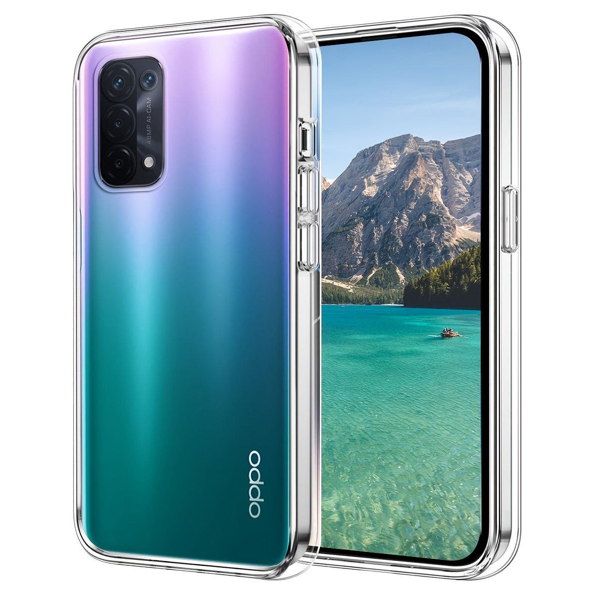 TEMU Custodia flessibile e resistente agli urti per OPPO A74 5G, design , protezione completa, copertura posteriore resistente ai graffi, finitura .