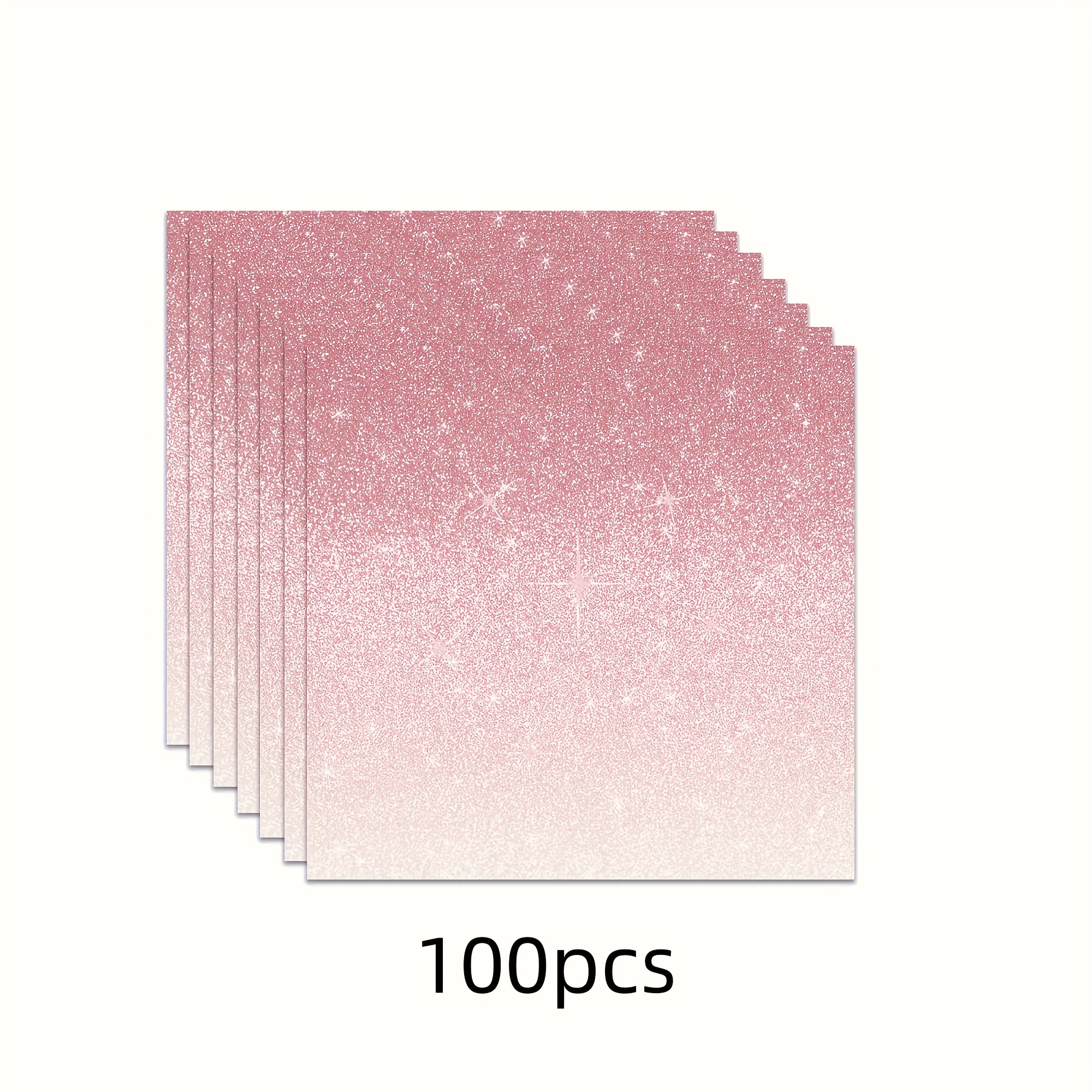 Image of 100pcs Rose Golden Gradient Napkins - 6.5 Inch 2-ply Paper Cocktail Napkins With Shiny Design For Weddings, Anniversaries, Birthdays And Parties, Event Napkins For Halloween、christmas