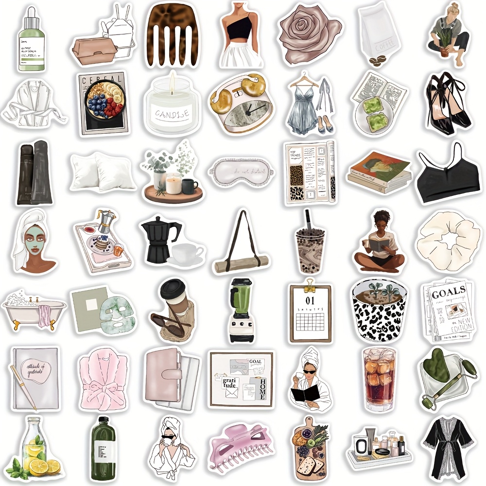 50 stck clean girl aufkleber set diy dekoration: skateboard - Temu Germany