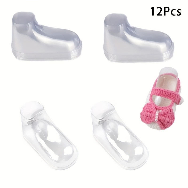 TEMU 12 pz/6 di supporti riutilizzabili per scarpe, calzini porta scarpe sagomatori espositori da 3,15 pollici in plastica - PVC plastica - piede