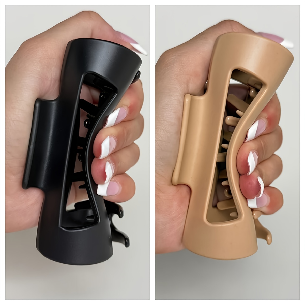 TEMU 2pcs Safe And Gentle Shark Clips, Premium Non-slip Hair Claws, Newly Designed Durable And Break-resistant Styling Accessories