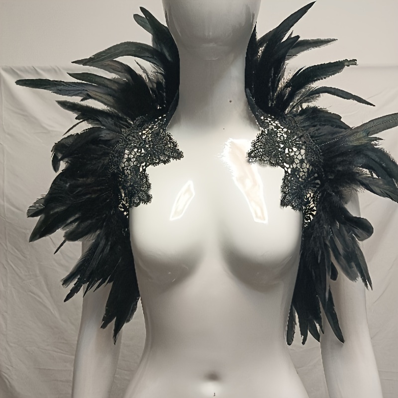 

Lace Feather Shawl: A Punk-inspired Gothic Corset Body Harness Belt For , Carnivals, And Parties - Available In Regular Sizes