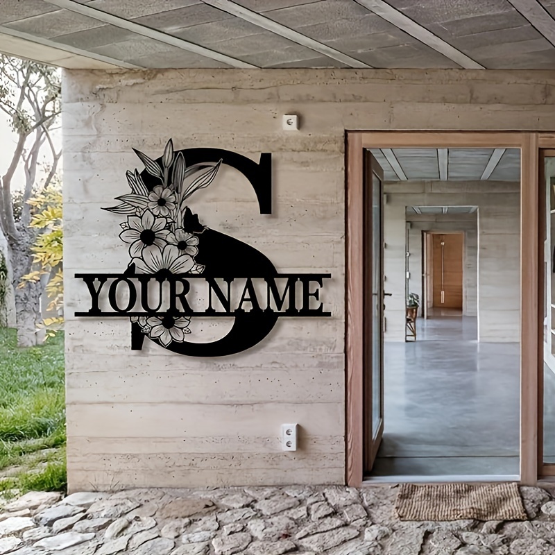 

Personalized Metal Family Name Sign - Customizable Outdoor/indoor Decor For Home & Front Door, Weatherproof With Textured Powder Finish, Perfect Housewarming Gift