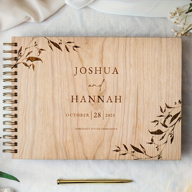 slika predmeta halloween, božič rustikalna alternativa za knjigo gostov na   - prilagojen lesen darilo foto album   z osebnimi spomini