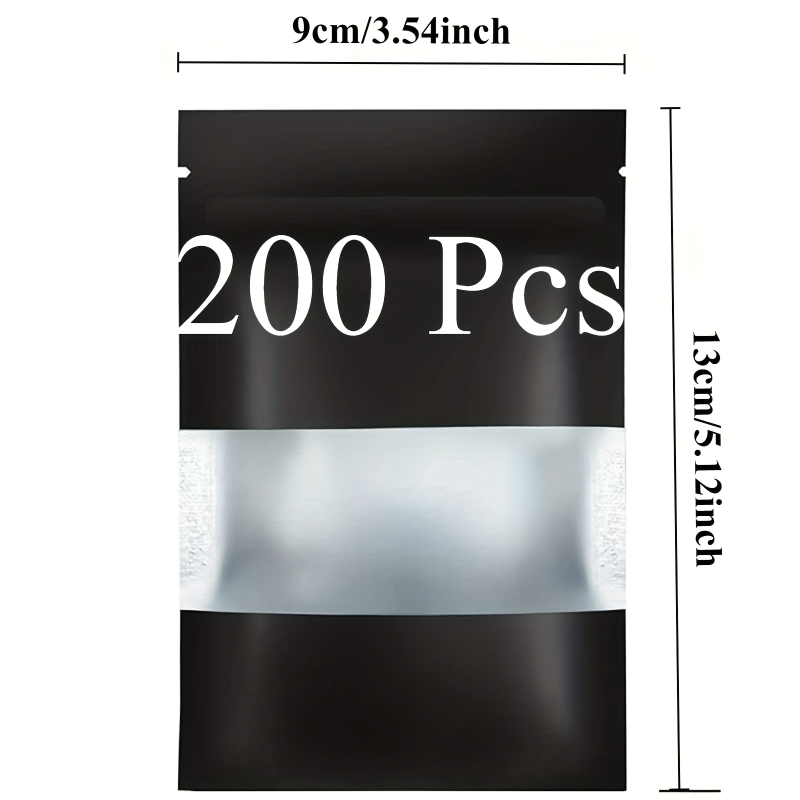 TEMU 200pcs Zipper Lock Self Sealing Flat Bag, Sealable Packaging Bag, Spice Storage Bag, Food Storage Bag, Heat Sealable, Suitable For Product
