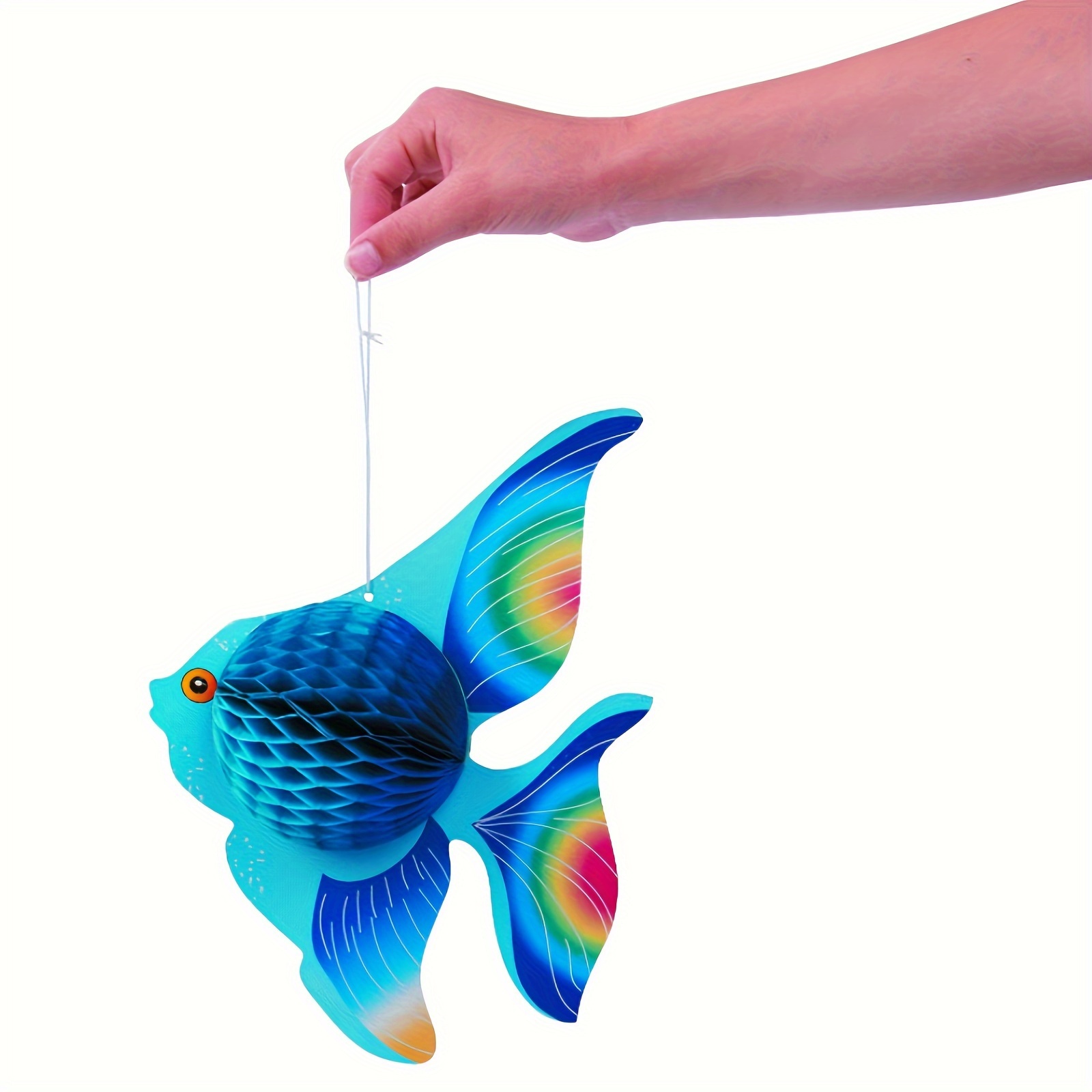 Gradient Colorful Honeycomb Ball Flying Fish Ornaments - Temu