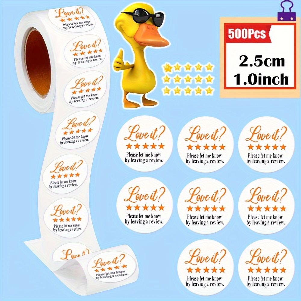 

1 Roll Of 500 Stickers For Positive Reviews, After-sales , Commercial Promotional Stickers 2.5cm/1.0'' Diy Information Stickers Suitable For Small Business Packaging Sealing Stickers And Greetings