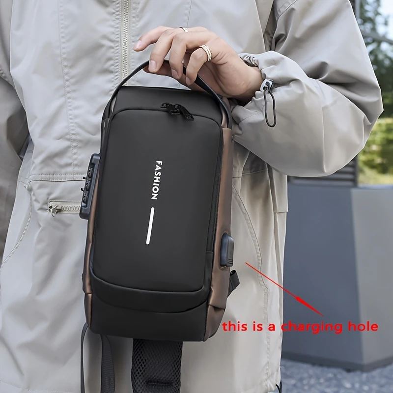 Men's Anti-Theft Crossbody Bag with Password Lock – detail 1