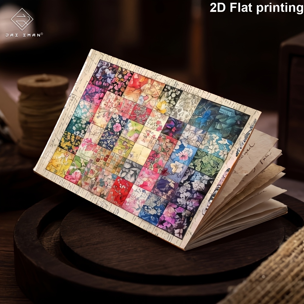 TEMU Jai Iman 96 Pages (non-repeating Patterns) A5 Size 2d Flat Colorful Style Notebook For Personal , Diary, Nostalgic Artwork, Scrapbooking Collage