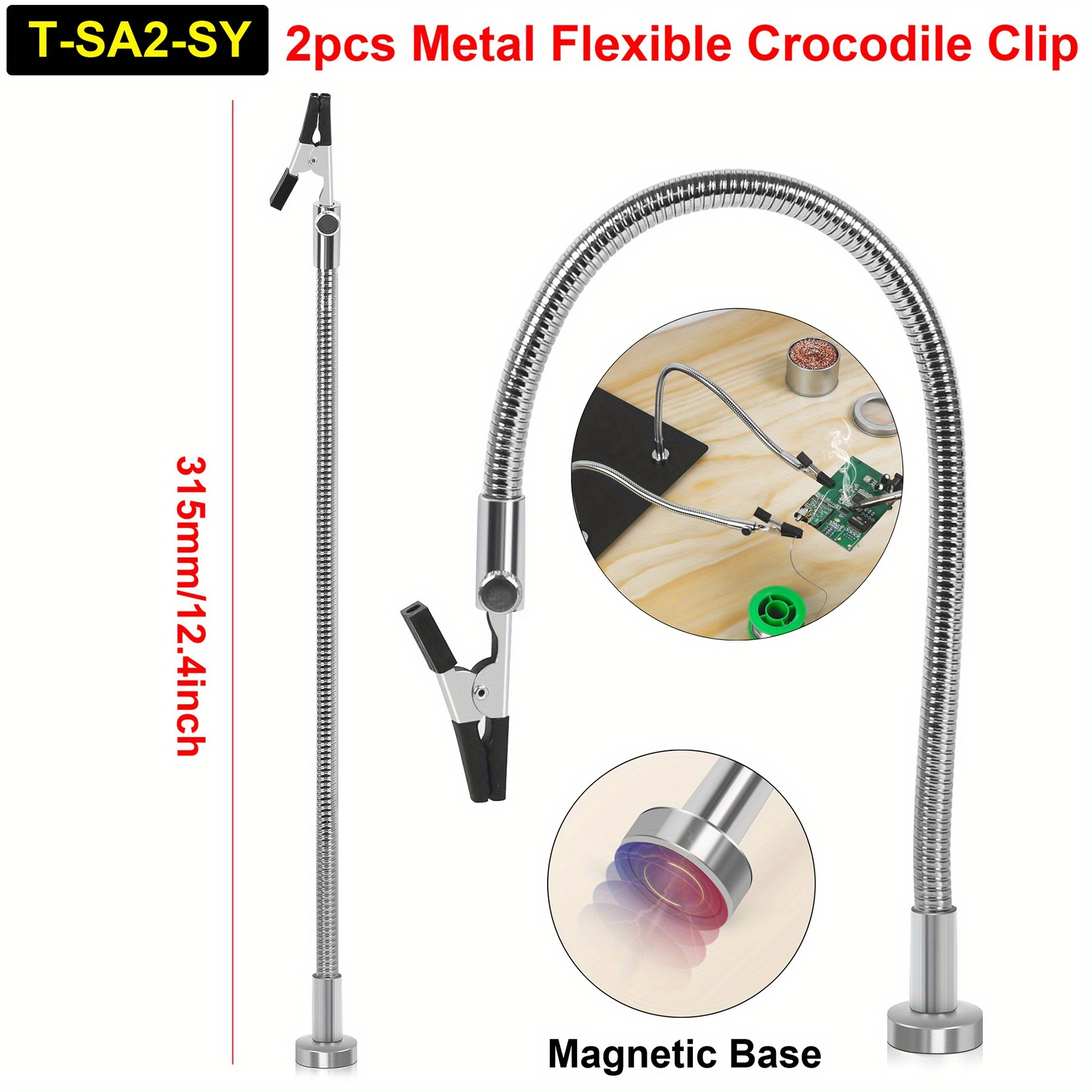 TEMU 2/4 piezas de Magnética de , Manos Ayudantes para Soldar, Herramienta de con Brazos de Metal Flexibles para Reparación Electrónica, Artesanía de