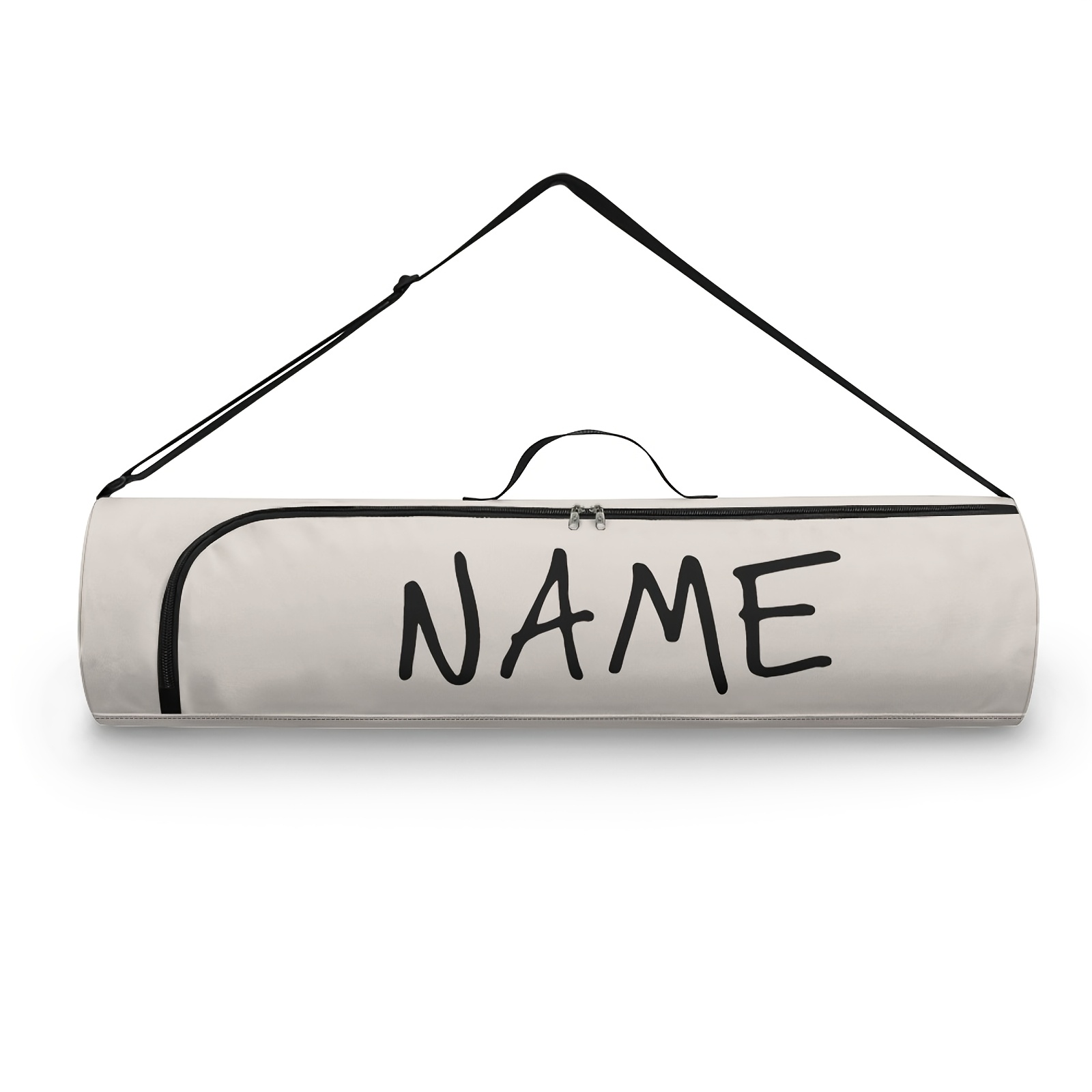 TEMU [name Customization]solid Color Background Pattern Yoga Mat Storage Bag - A Personalized Yoga Mat Bag Made Of Durable Polyester Fiber, Featuring