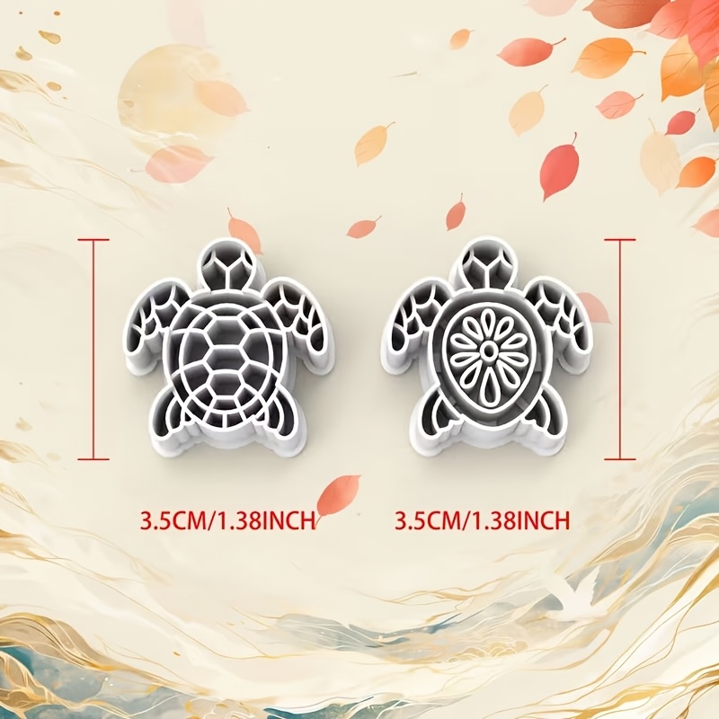 TEMU 2pcs Exquisite Turtle Polymer Clay Cutter Set, Jewelry Making Clay Cutter Kit - Polymer Clay Cutter For Jewelry Making, Hollow Mold Design Clay