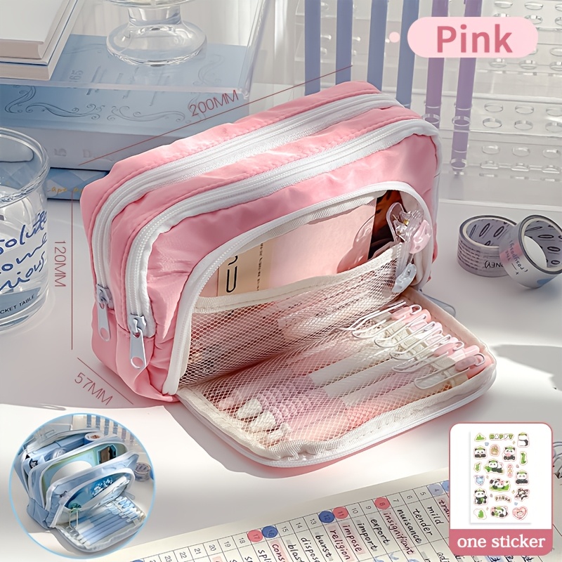E-shop Fächer, Schreibwarenbeutel, Fächer mit großem Fassungsvermögen, Handlicher Fächer, Schreibwarenbox, Kosmetik, Tragbares Geschenk, Geeignet für