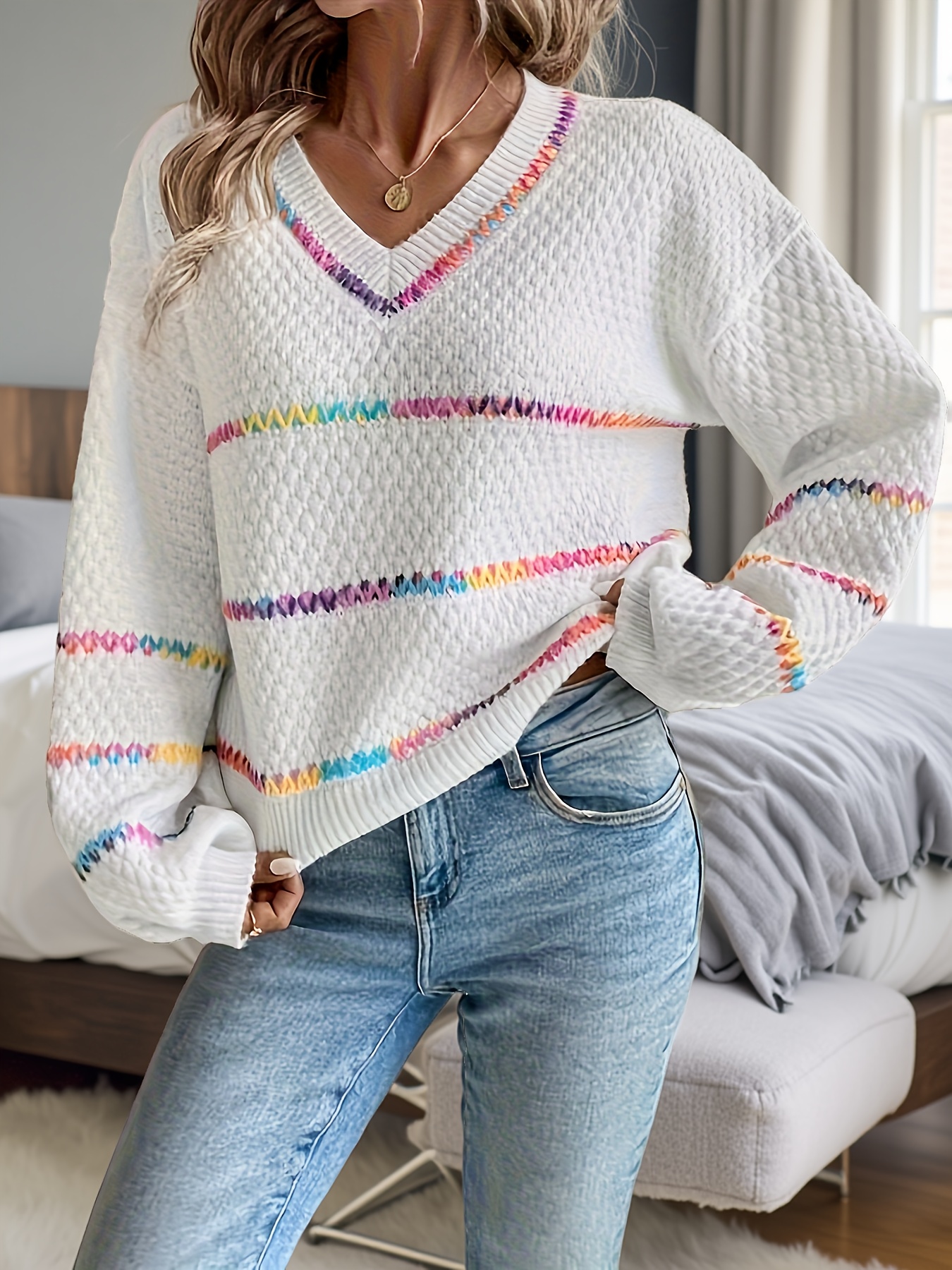 Maglioni Donna Invernali Lana Maglione Donna Arcobaleno In