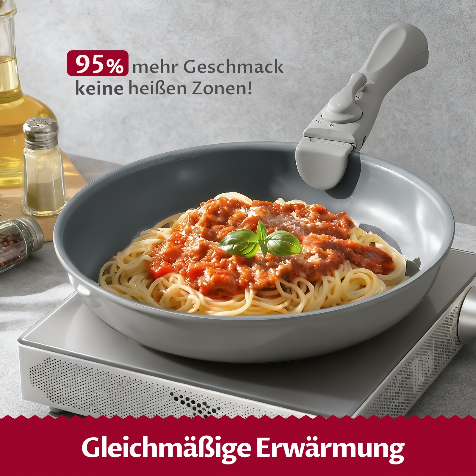 Induction Frying Pan 20, 24, 28cm, Frying Pan With Ceramic Coating, Molecular Bonded Induction Base And Removable Handle, Suitable For All Types Of Cookers, Ideal For Kitchen And Camping Pan Set