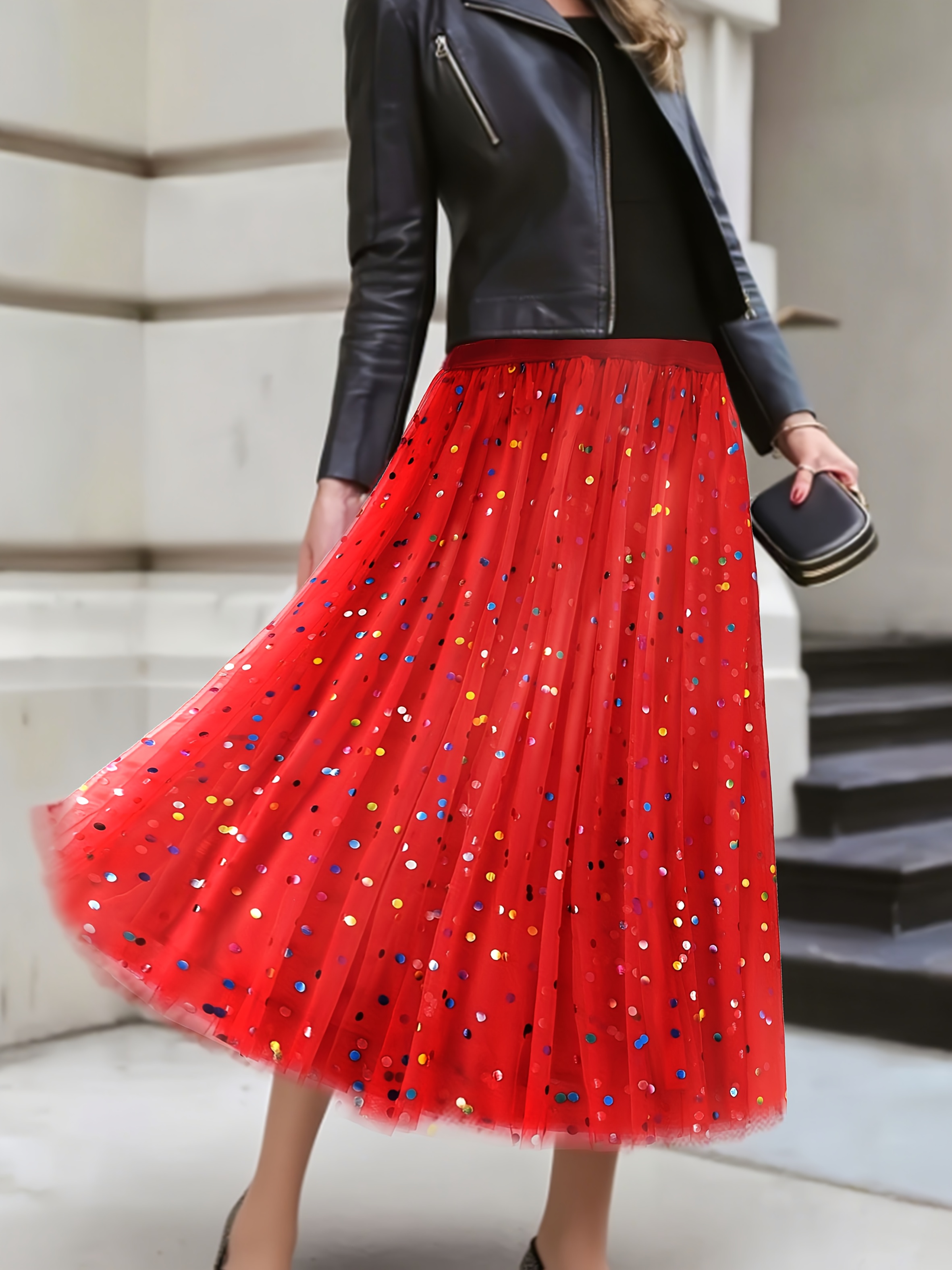 plus size womens plus size sparkling sequin tulle skirt pink