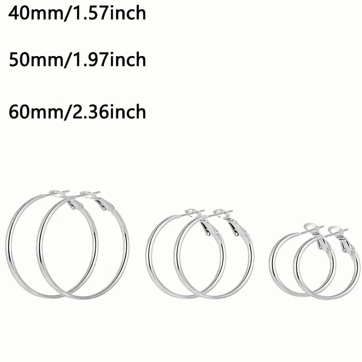 Women's 925 Silvery Circle Earrings, Lightweight