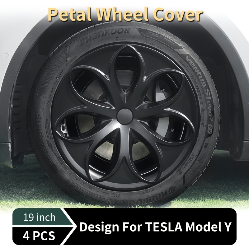 Tesla Y wheel Cover Hubcaps Turbo Style Matte Black Black - Temu