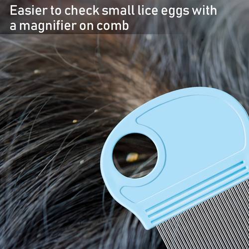 6pcs head lice remover nit removal hair comb with magnifier fine metal teeth tool for dogs cats grooming and removing dandruff flakes lice eggs