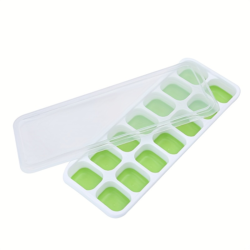 TEMU 1pc Household Plastic Ice Cube Molds, Kitchenware, Kitchen Utensils, Ice Cube Trays, Flexible Ice Cube Trays With Detachable Lids, For
