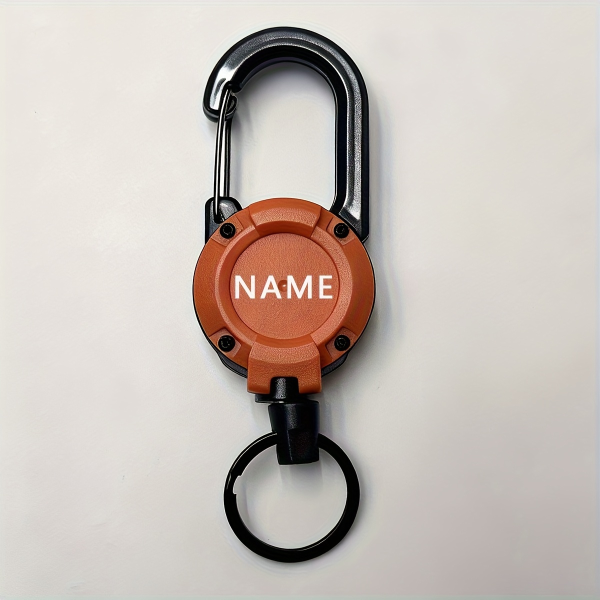 TEMU Stainless Steel Anti-lost Keychain Custom Key Ring Extendable Outdoor Camping Travel Rope Lanyard Gift