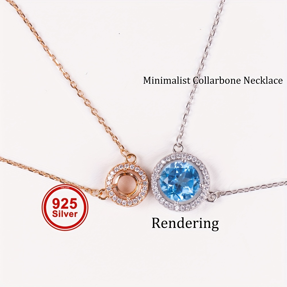 3-8MM Round Simple Rose Gold Gems CZ Stone Prong Bezel Solid 925 Sterling  Silver Adjustable